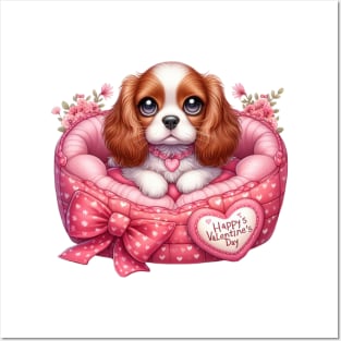 Valentine Cocker Spaniel Dog in Bed Posters and Art